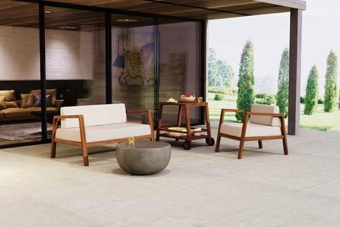 Blinde Design Circ M1 Concrete Coffee Table - Bone Finish - BLD.1.T.CIR.M1.BO